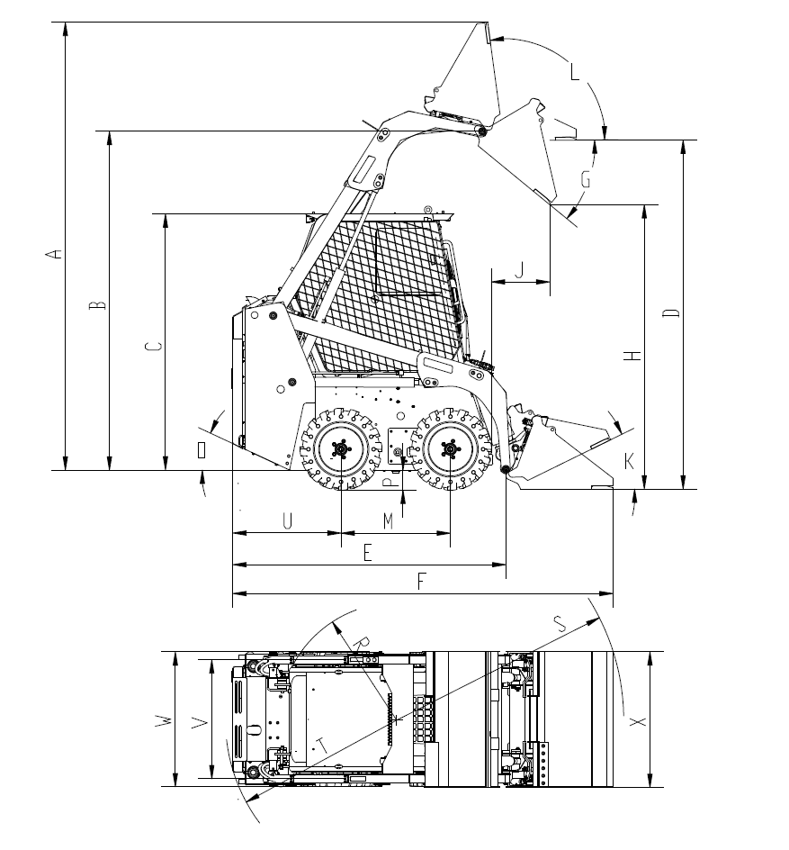 Габариты МИНИ-ПОГРУЗЧИК XCMG SR710RU