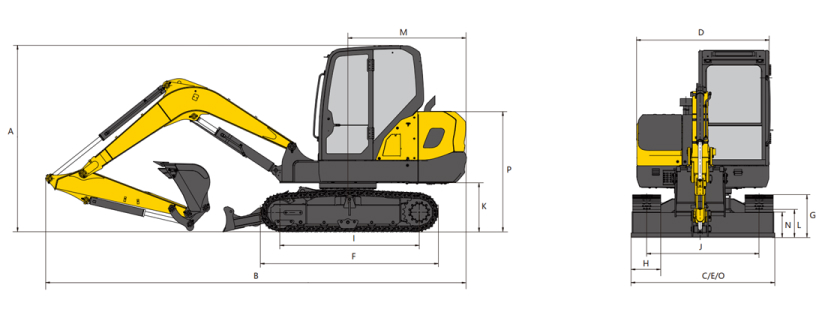 Габаритные размеры XCMG XE60G